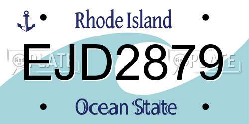 EJD2879 Rhode Island License Plate