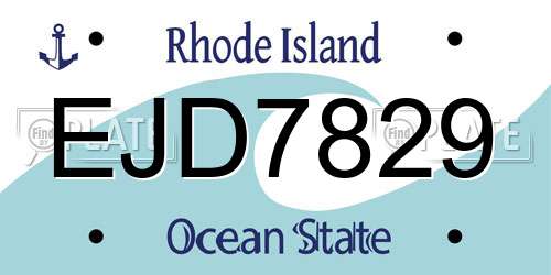 EJD7829 Rhode Island License Plate