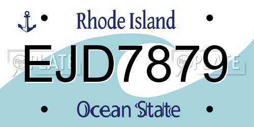 EJD7879 Rhode Island License Plate