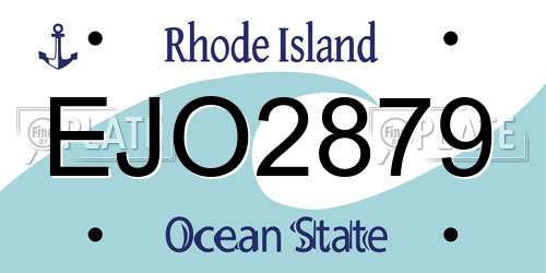EJO2879 Rhode Island License Plate