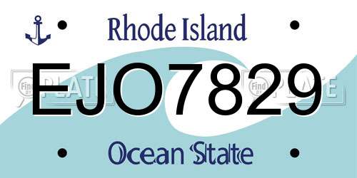 EJO7829 Rhode Island License Plate