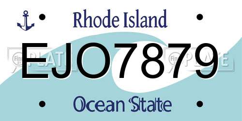 EJO7879 Rhode Island License Plate
