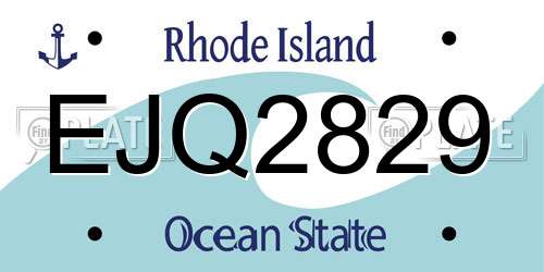 EJQ2829 Rhode Island License Plate