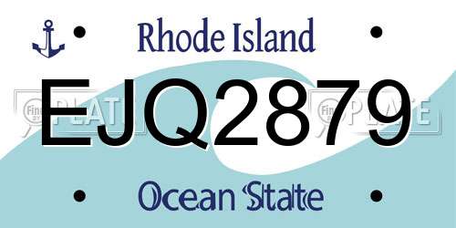 EJQ2879 Rhode Island License Plate