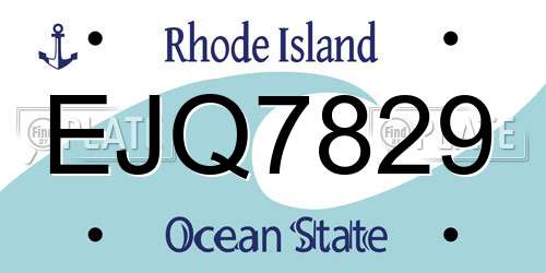 EJQ7829 Rhode Island License Plate