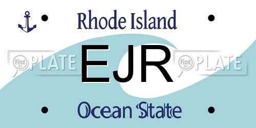 EJR Rhode Island License Plate