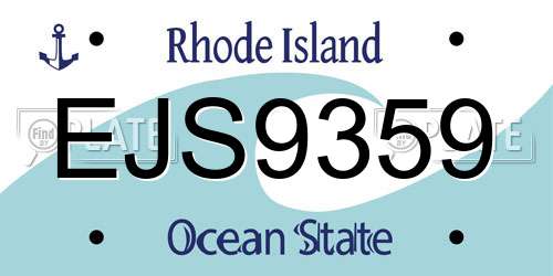 EJS9359 Rhode Island License Plate