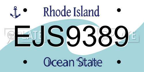 EJS9389 Rhode Island License Plate