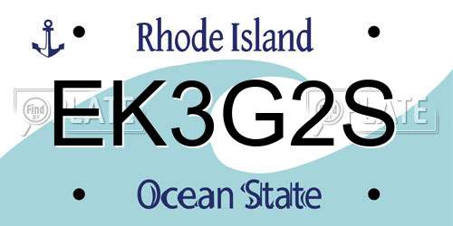 EK3G2S Rhode Island License Plate