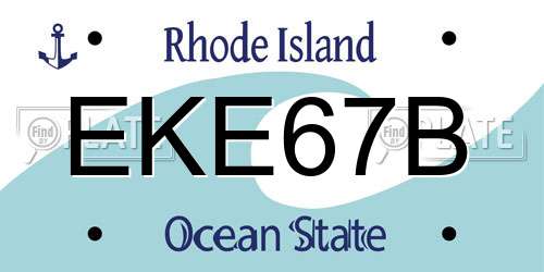EKE67B Rhode Island License Plate