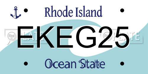 EKEG25 Rhode Island License Plate