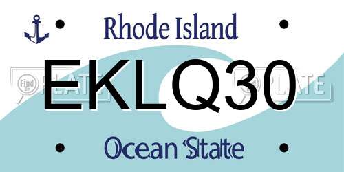 EKLQ30 Rhode Island License Plate