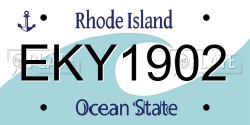 EKY1902 Rhode Island License Plate