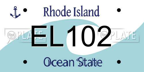 EL102 Rhode Island License Plate