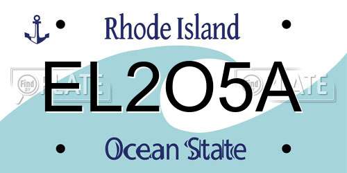EL2O5A Rhode Island License Plate
