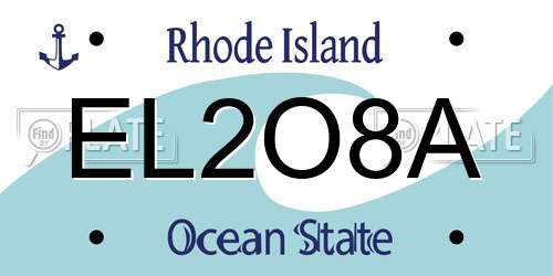 EL2O8A Rhode Island License Plate