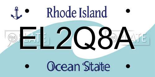 EL2Q8A Rhode Island License Plate