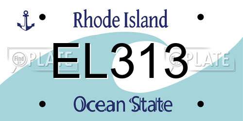 EL313 Rhode Island License Plate