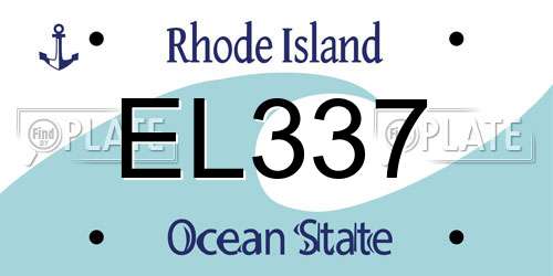 EL337 Rhode Island License Plate
