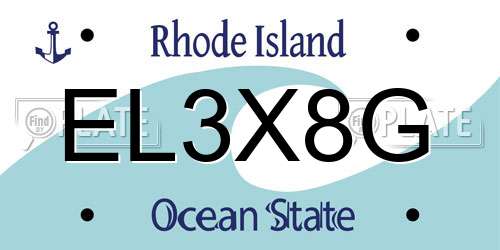 EL3X8G Rhode Island License Plate