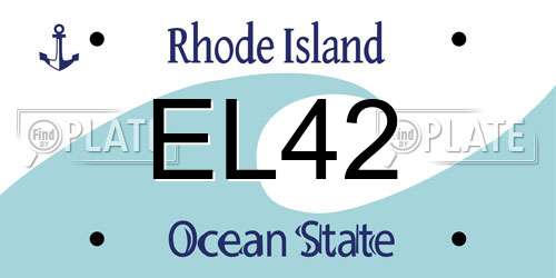 EL42 Rhode Island License Plate