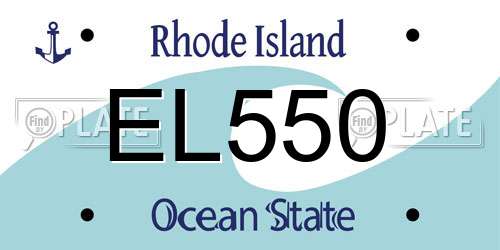 EL550 Rhode Island License Plate