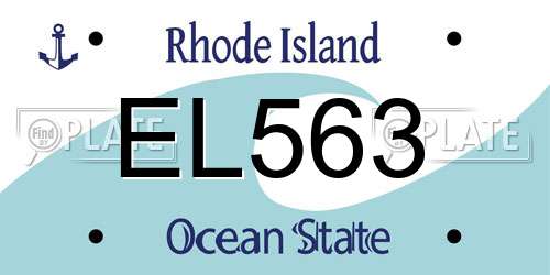 EL563 Rhode Island License Plate
