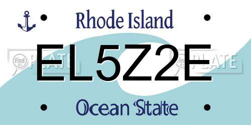 EL5Z2E Rhode Island License Plate