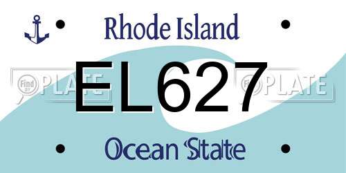 EL627 Rhode Island License Plate