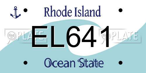 EL641 Rhode Island License Plate