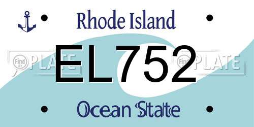 EL752 Rhode Island License Plate