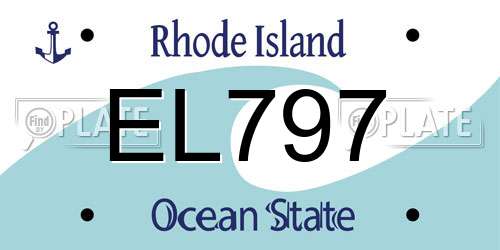 EL797 Rhode Island License Plate