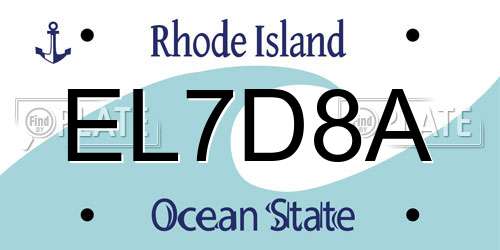 EL7D8A Rhode Island License Plate