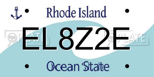 EL8Z2E Rhode Island License Plate