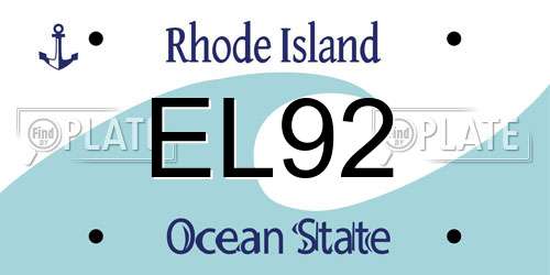 EL92 Rhode Island License Plate