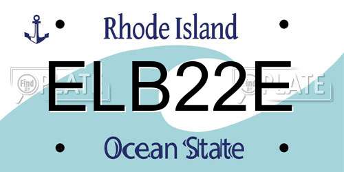 ELB22E Rhode Island License Plate