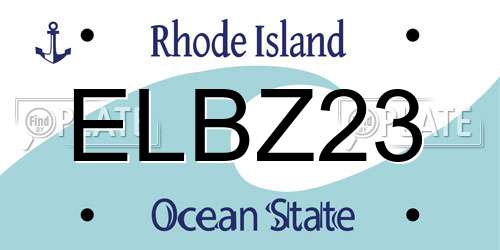 ELBZ23 Rhode Island License Plate