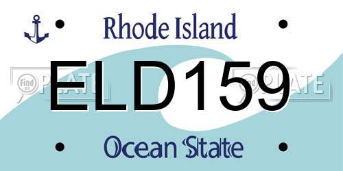 ELD159 Rhode Island License Plate
