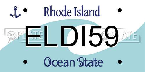 ELDI59 Rhode Island License Plate