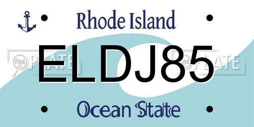 ELDJ85 Rhode Island License Plate