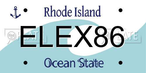 ELEX86 Rhode Island License Plate