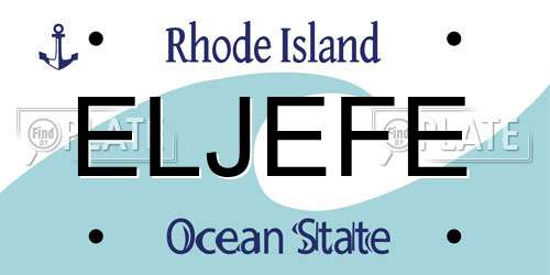 ELJEFE Rhode Island License Plate