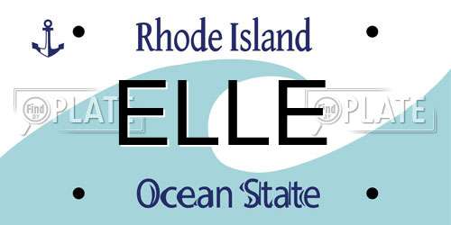 ELLE Rhode Island License Plate