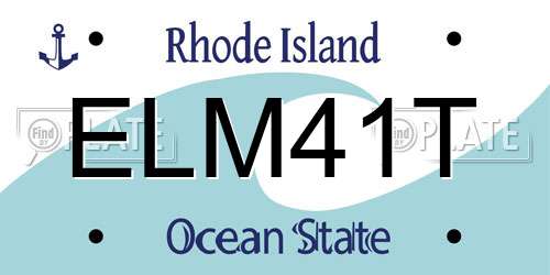 ELM41T Rhode Island License Plate