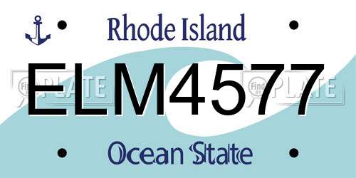 ELM4577 Rhode Island License Plate