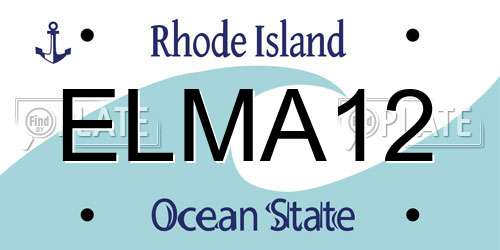 ELMA12 Rhode Island License Plate