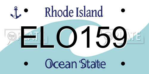 ELO159 Rhode Island License Plate