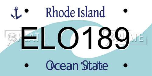 ELO189 Rhode Island License Plate