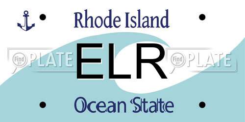 ELR Rhode Island License Plate