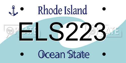 ELS223 Rhode Island License Plate